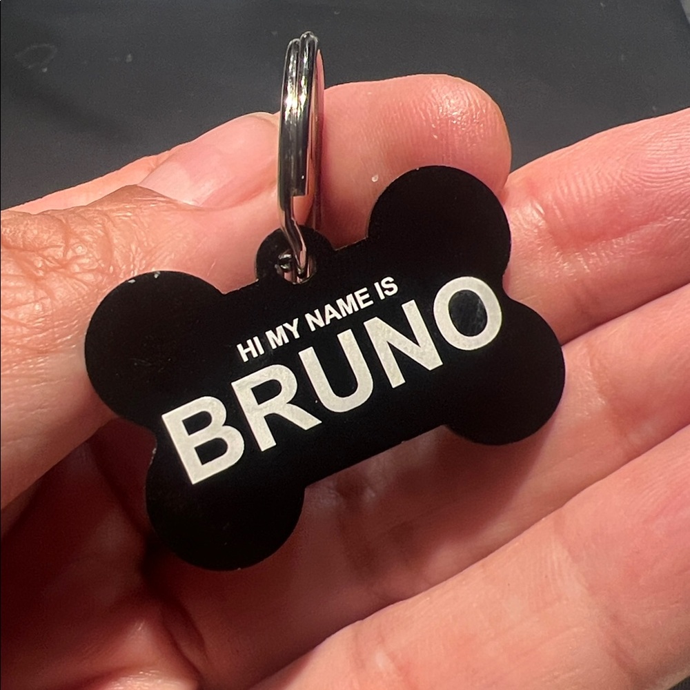 Personalized Pet ID Tag - Black Bone Name Tag